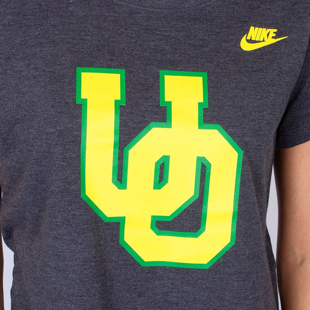 Interlocking UO, Nike, Black, Crew Neck, Tri-blend, Women, Essential, T-Shirt, 896645